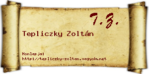 Tepliczky Zoltán névjegykártya